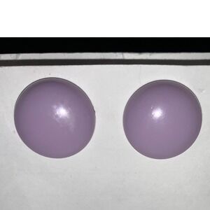 Lavender Purple Button Stud Earrings Vintage Retro Minimalist Round Dome Studs